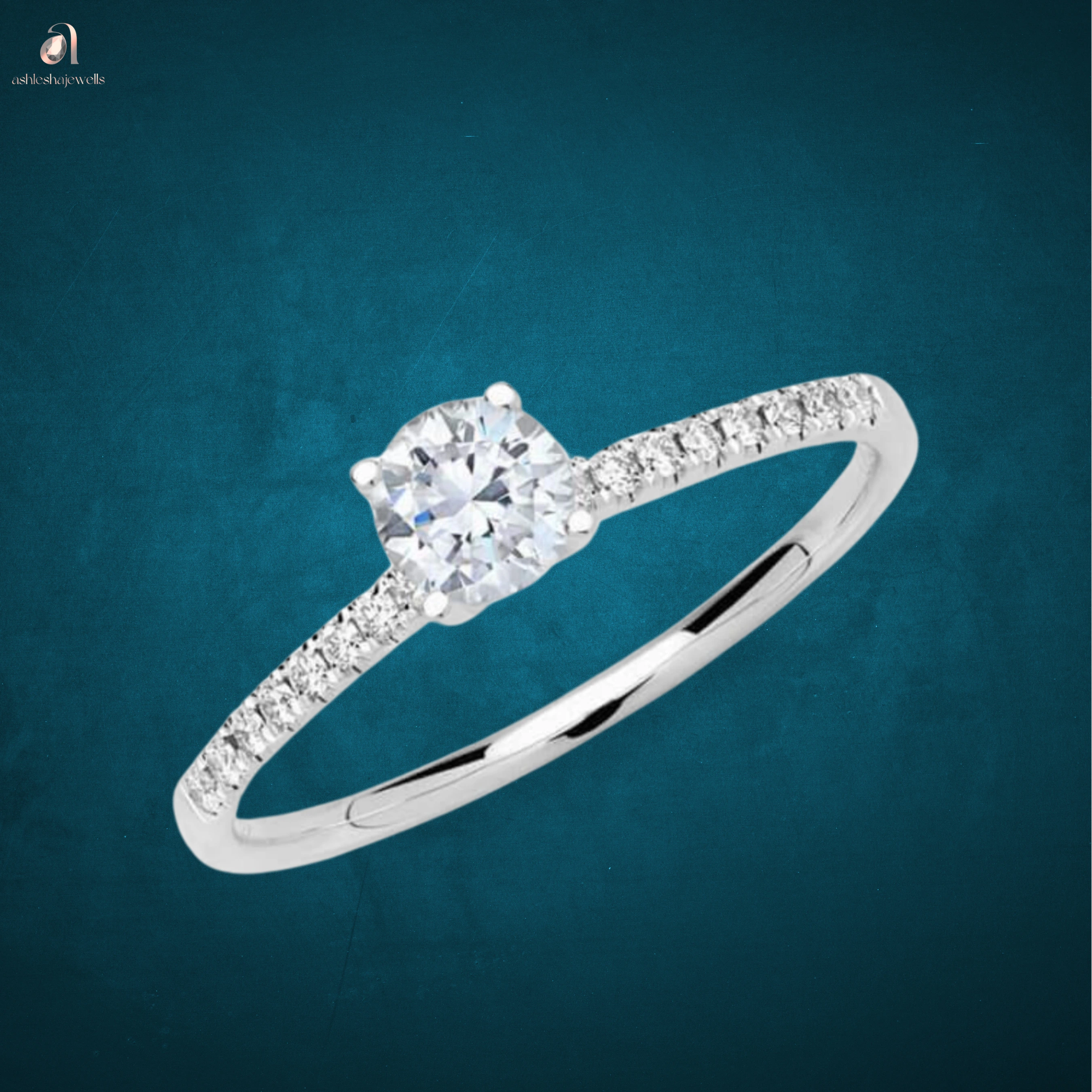 Elegant view of Radiant Summit diamond ring.